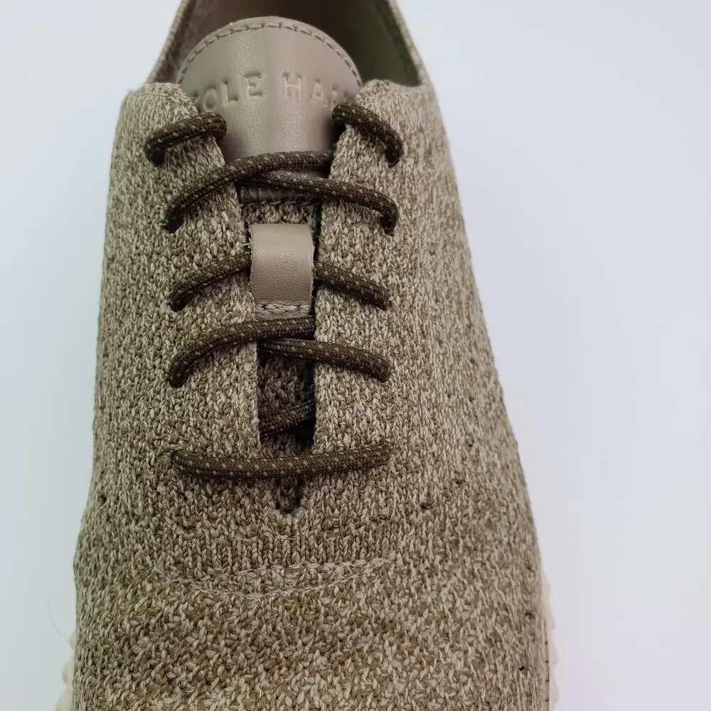 Cole Haan Grand OS Mens Size 8.5 Tan Brown Knit Formal Dress Sneaker Shoes C3544